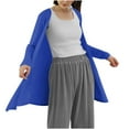 thumbnail image 3 of Wdfiry Women Lightweight Cardigans Open Front Solid Color Outerwear Cardigan Casual Loose Long Cardigan with Pockets, 3 of 3