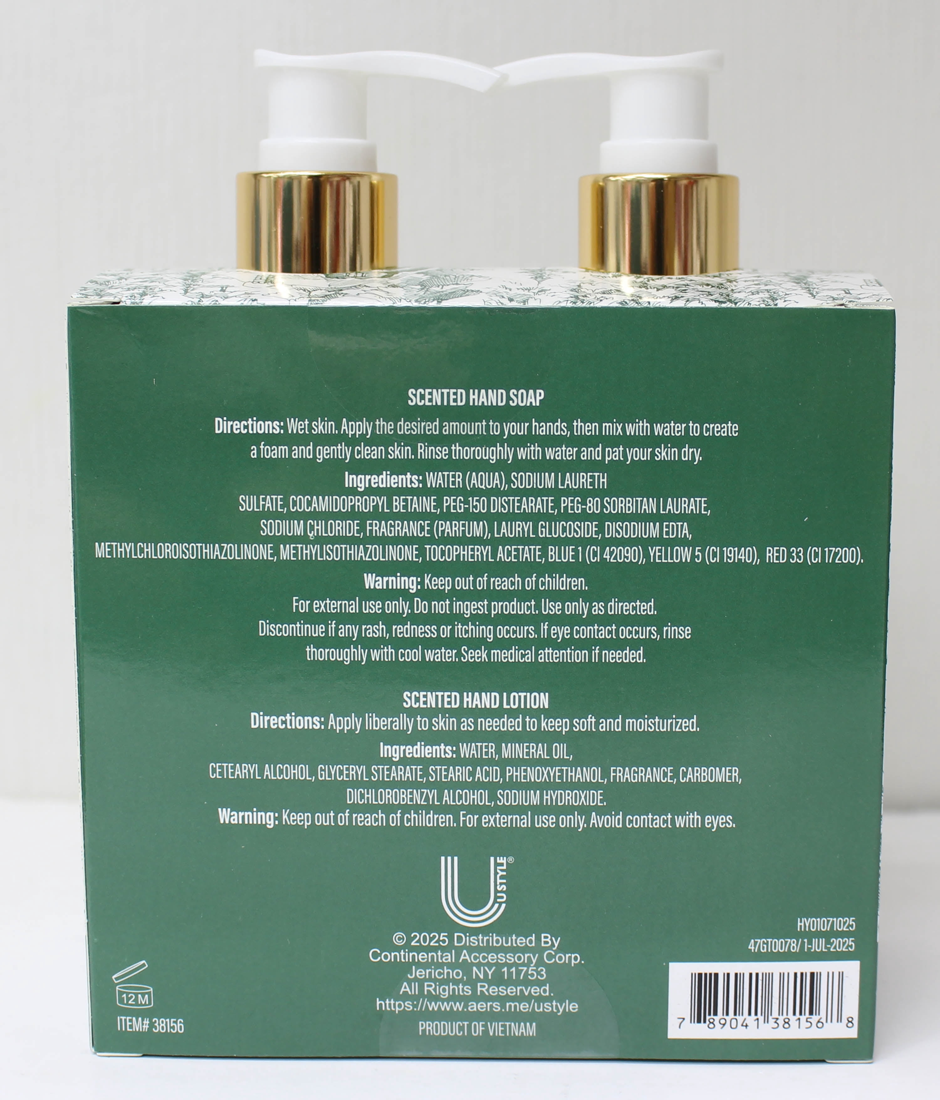 U Style, Winter Spruce Scented, Hand Soap and Lotion Set