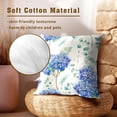 thumbnail image 4 of Spring Blue Hydrangea Flowers Throw Pillow Covers Set of 2 Butterfly Eucalyptus Leaves Decorative Outdoor Pillowcase Blue Floral Blossom Farmhouse Cushion Case for Home Sofa Couch Bed Decor 18x18 in, 4 of 6