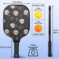 thumbnail image 4 of Pickleball Paddles Set Of 2, Fiberglass Surface, Horrible Theme, 4 Balls & Bag, 4 of 5