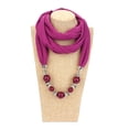thumbnail image 3 of Mode Femmes Grandes Perles Rondes Pendentif Couleur Unie Bague Foulard Collier Bijou, 3 of 8
