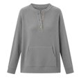 thumbnail image 5 of CAIXIA Womens Long Sleeve Henley Shirts Dressy Casual Button Up Tops Soft Ribbed Knit Tunic Basic Top, Loose Fit Crew Neck Tee Shirt, Drop Shoulder Blouses Fall Fashion Work Office Outfits, 5 of 5