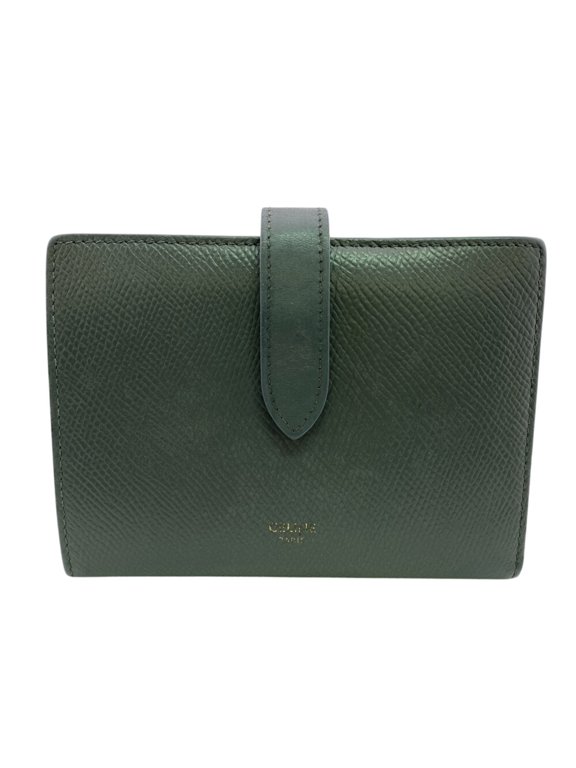 Pre-Owned CELINE Medium Strap Wallet, Bi-fold Gray