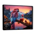 thumbnail image 2 of Designart "Radiant Sunset Plumage Of Red And Blue Parrots" Parrot Floater Framed Canvas Art Print, 2 of 5