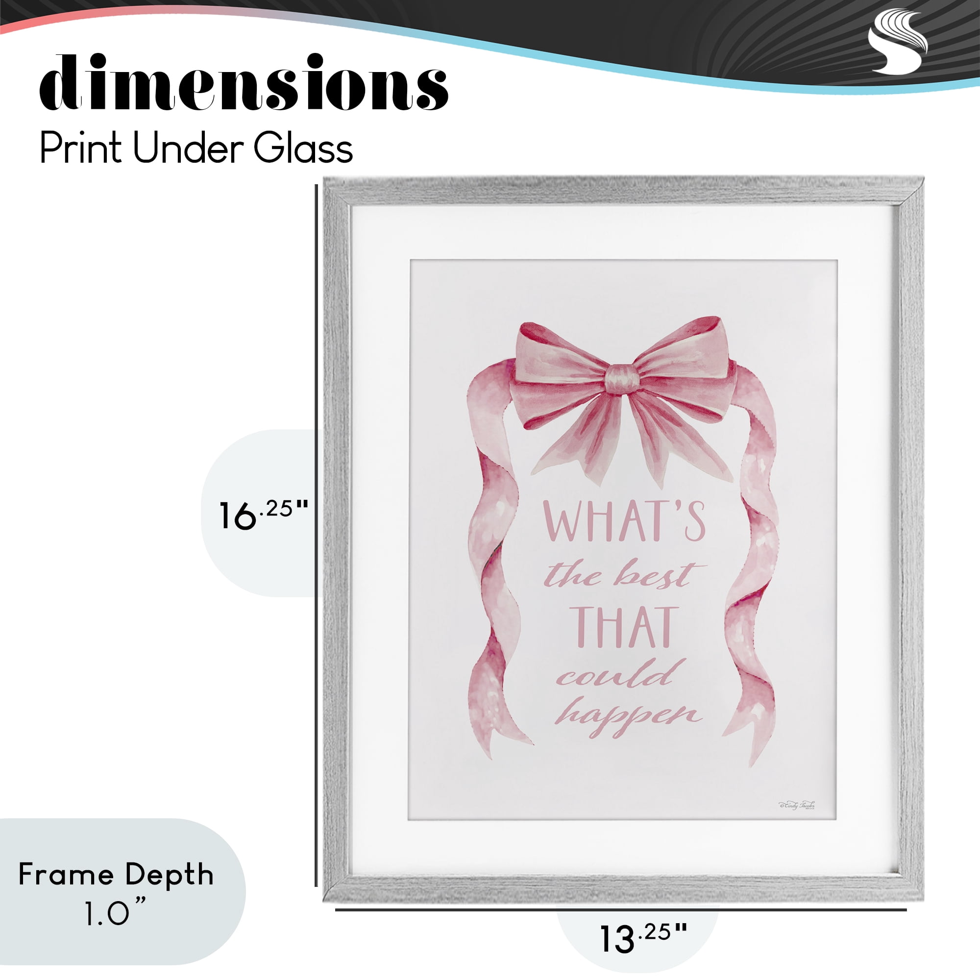 Stupell Industries Optimistic Best That Could Happen Gray Framed Print Under Glass, design by Cindy Jacobs