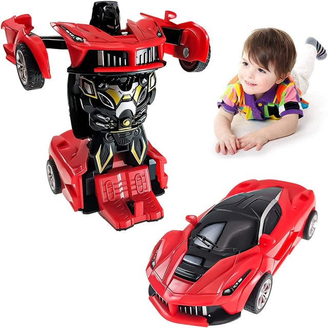 SUTENGDA Voitures Jouets pour Garçons de 2 à 7 Ans Jouets Transformables Voitures pour Garçons de 3 Ans et Tout-Petits Voitures Robots Jouets pour 4 Ans