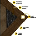thumbnail image 3 of Heavy Duty 5 X 20 FT Mesh Tarp with Grommets - 60% Brown Sun Shade Cloth for Gardens, Greenhouses, Patios, Fences, and Outdoor Use, 3 of 8