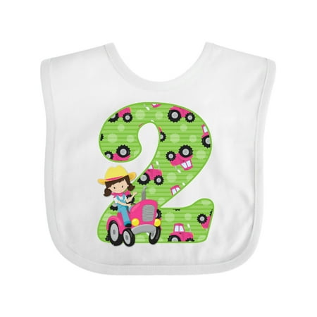 

Inktastic Tractor Girl 2nd Birthday Gift Baby Girl Bib
