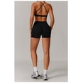 thumbnail image 4 of PISONIC Women Two Piece Workout Sets Support Ruched Cross Back Sports Bras Matching Booty Lifting Shorts Gym Yoga Outfits, 4 of 6