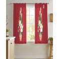 thumbnail image 4 of Cherry Blossoms Sheer Curtains 45 Inch Length 2 Panels Set for Living Room/Bedroom, Japanese Spring Floral Leaves Rustic Red Kitchen Curtains Grommet Semi-Sheer Curtains Window Treatments 42"x45"x2, 4 of 7