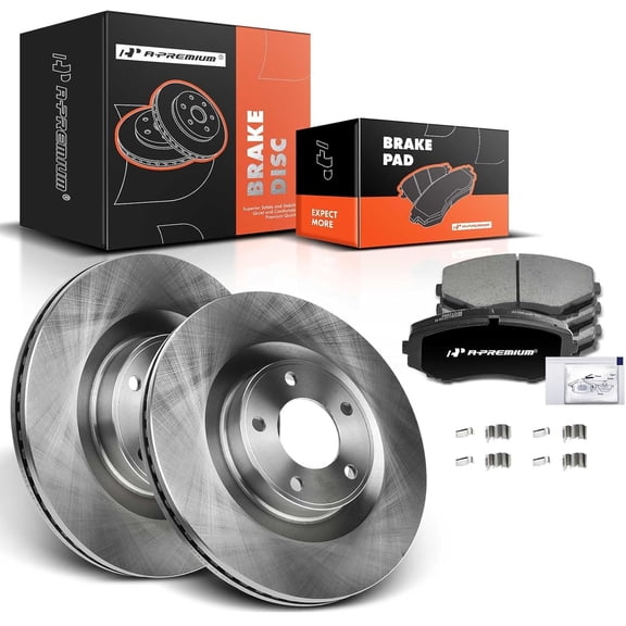 A-Premium 12.6 inch(320 mm) Front Vented Disc Brake Rotors   Ceramic Pads Kit Compatible with Select Ford and Lincoln Models - Edge 2007 2008 2009 2010 2011 2012 2013 2014, MKX 2007-2015, 6-PC Set