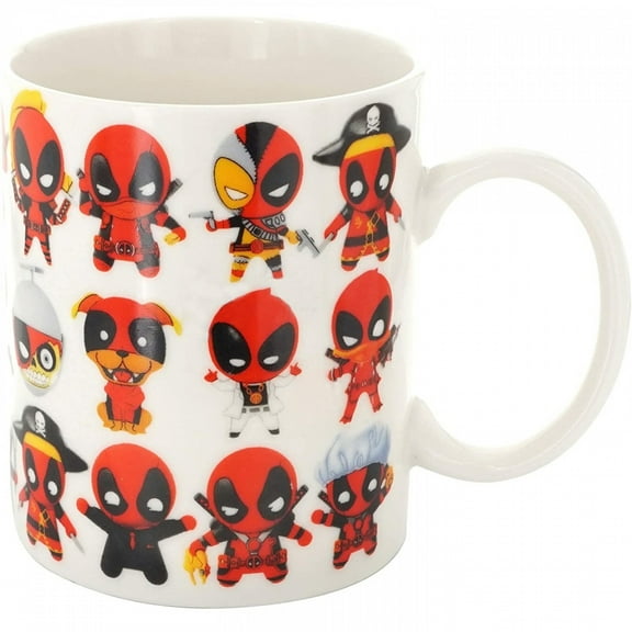 Deadpool 826329 11 oz Marvel Chibi Characters All Over Ceramic Mug