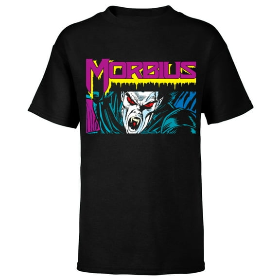 Marvel Morbius 90s Comic Book - Short Sleeve T-Shirt for Kids - Customized-Black