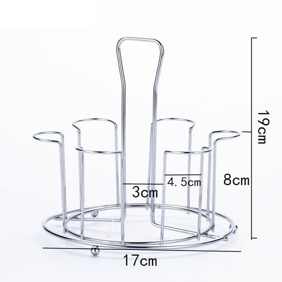 MLINS  Water Cup Holder Upside down Glass Drain Rack Storage Silver