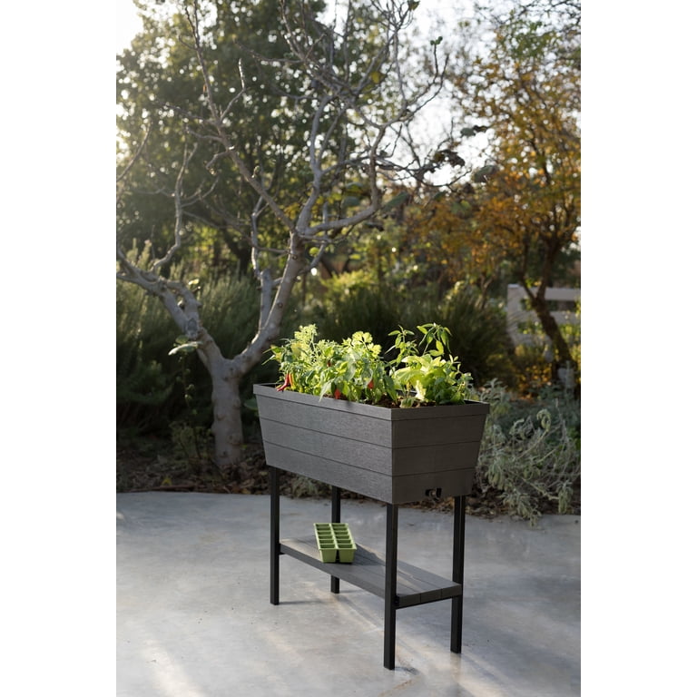 Keter Urban Bloomer Raised Garden Bed with Drainage, Dark Grey photo 2