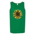 thumbnail image 2 of Wild Bobby, Artsy Cheetah Leopard Print Sunflower, Fashion, Men Graphic Tank Top, Kelly, Small, 2 of 3