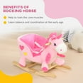 thumbnail image 4 of Unicorn Baby Rocking Horse, Ride-on Unicorn Rocking Chair with 32 Songs, Toddler Rocker Toy with Wooden Base and Safety Belt, Plush Rocking Horse for 1.5-3 Year Old, Pink, 4 of 7