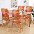 thumbnail image 2 of Yayeee 2 Pack Dining Chair Covers Stretch Parson Chairs Slipcovers Seat Protector, Orange Abstract Floral, 2 of 6