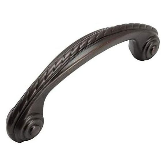 DyGTyX 10 Pack 4114ORB Oil Rubbed Bronze Rope/Scroll Cabinet Hardware Handle Pull - 3" Inch (76mm) Hole Centers
