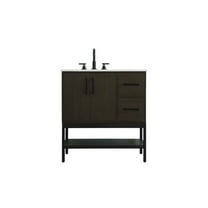Elegant Kitchen and Bath 32 Inch Single Bathroom Vanity In Mocha Brown