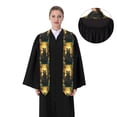 thumbnail image 4 of Logiee Tree Meditating Raccoon Print Unisex Adult Graduation Stole Shawl 72" Long for Academic Commencements Shawl-Flattened, 4 of 7