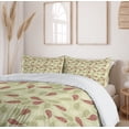 thumbnail image 6 of Ambesonne Paisley Duvet Cover Sets, Floral Leaf Pattern, 2-King, Red and Pale Green, 6 of 7