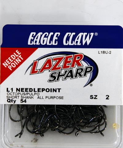 25 Count Eagle Claw Lazer Sharp Octopus Needle Point Hook 