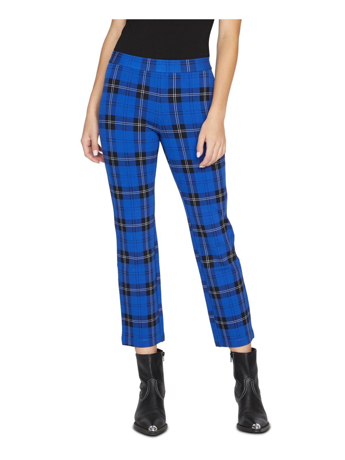 blue plaid pants womens