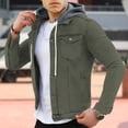 thumbnail image 2 of KaLI_store Jean Jacket for Men Mens Classic Denim Jacket Casual Button Up Jean Trucker Coat Army Green,L, 2 of 5
