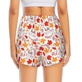thumbnail image 2 of Lsque Hello Autumn Maple Leaf Printed Women's Running Shorts with Liner Pockets,Elastic Quick Dry Workout Athletic Gym Yoga Shorts,Womens High Waist Shorts-XX-Large, 2 of 9