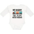 thumbnail image 3 of Inktastic Daddy Still Plays with Trains Boys or Girls Long Sleeve Baby Bodysuit, 3 of 5