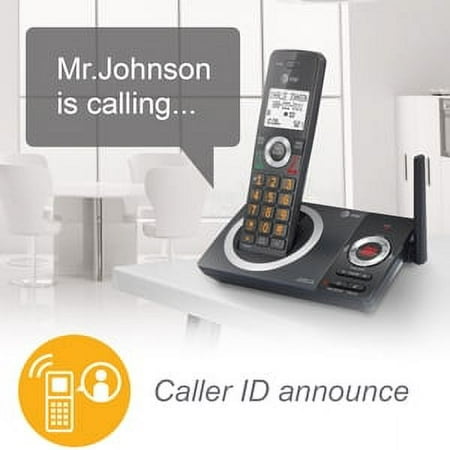 AT&T 2-Handset Expandable Cordless Phone with Unsurpassed Range, Smart Call Blocker and Answering System, CL82219 (Black)