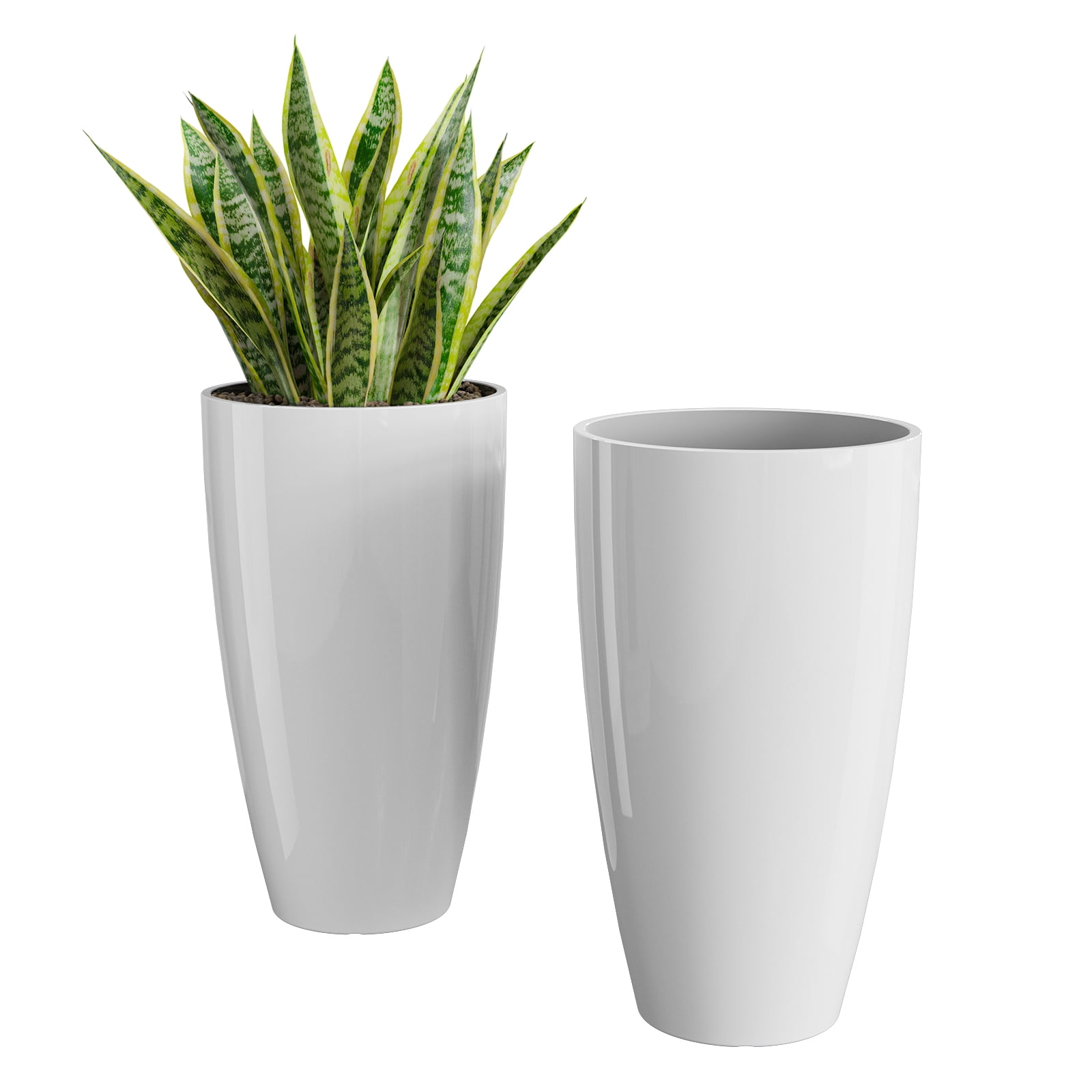 QCQHDU 21 inch Tall Planters for Outdoor Plants Set of 2,Outdoor