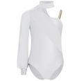 thumbnail image 2 of Hansber Leotards for Girls Tank Ballet Unitard Tumbling Outfits Long Sleeve Dance Workout Fitness Bodysuit White 12, 2 of 6