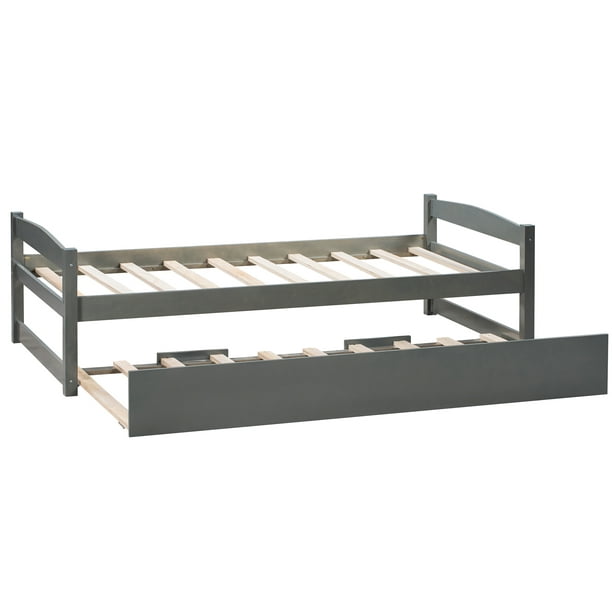 Plakken Justitie Politiek Saving Space, Twin Size Captain's Bed, Wooden Sofa Bed Wooden Daybed with  Trundle, Small Bed can be Pulled Out and Put Away, Suitable for Bedroom -  Walmart.com
