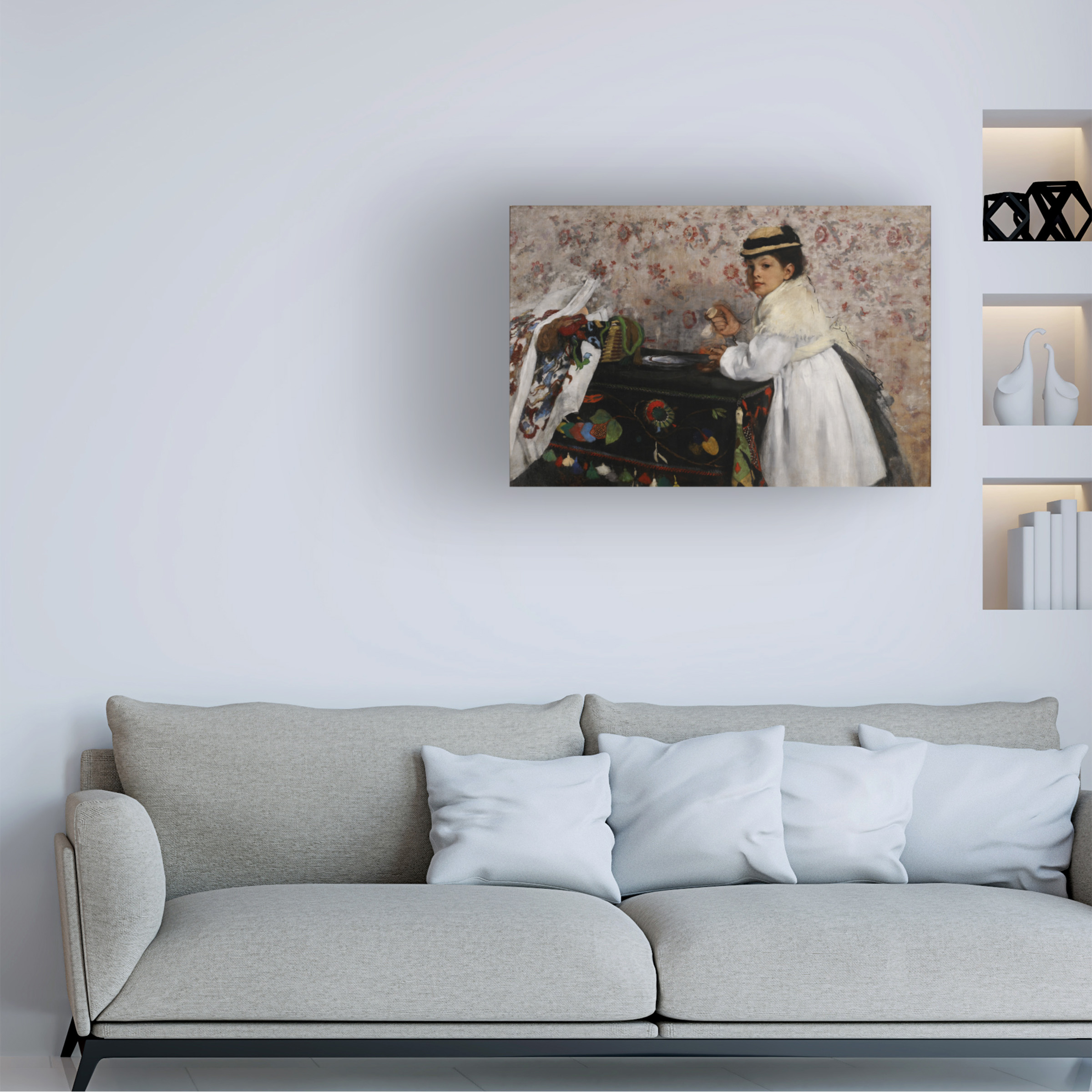Degas 'Portrait Of Hortense' Canvas Art