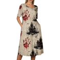 thumbnail image 6 of Halloween Womens Summer Dresses Novelty Halloween Party Graphic Medieval Dress Short Sleeve Stylish Loose Fit Flowy Midi Halloween Costumes for Women Black XXXL, 6 of 6