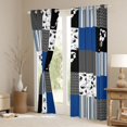thumbnail image 3 of Feelyou Eat Hockey Sleep Black Out Curtains, Blue Plaid Curtains Pack of 2 (42x63 Each), 3 of 6