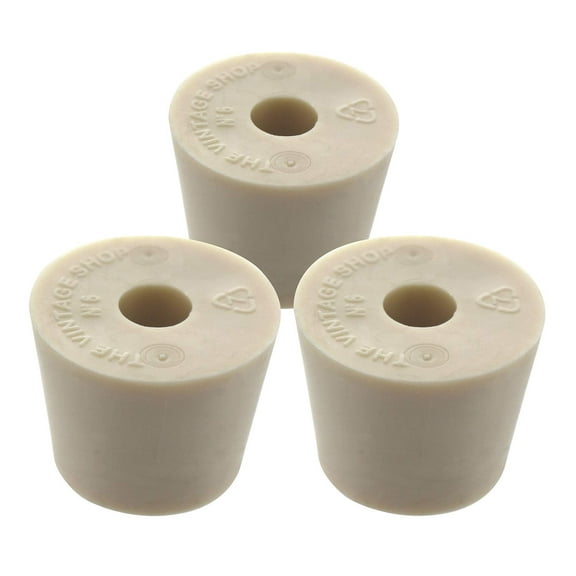 Homebrewstuff Drilled Rubber Stopper #6 (Set of 3)
