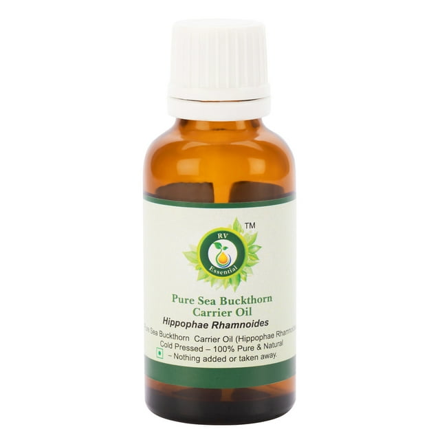Huile d'Argousier Hippophae Rhamnoides Huile de Graines d'Argousier Huile d'Argousier pour les Cheveux pour le Corps pour Massage Pure Naturelle Pressée à Froid 5ml 0.169oz par R V Essential