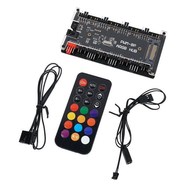 Tmvgtek Controlador Pwm Led Pc Fan Hub 5V 3 Pines Argb Refrigeración Aura Adaptador Divisor