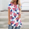 thumbnail image 1 of Fiudx Liquidación de Ofertas Flash Moda Mujer Casual Cuello Redondo Impresión Blusa Manga Corta Camiseta Verano Tops, 1 of 5
