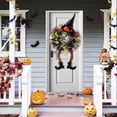 thumbnail image 4 of ZOELNIC Halloween Wreath,,29.5 Inch Witch Halloween Wreath with Hat Witches Legs Pumpkin, Halloween Decorations for Front Door,Porch,Window,Indoor and Outdoor Decor, 4 of 6
