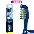 thumbnail image 2 of Oral-B Pro Clean Cross Action Toothbrushes, Deep Plaque Removal, Soft, 2 Count, 2 of 12