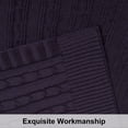 thumbnail image 2 of Ntbay 100% Cotton Cable Knit Throw, Super Soft Warm Knitted Blanket Home Decor, 51"x67", Dark Purple, 2 of 4