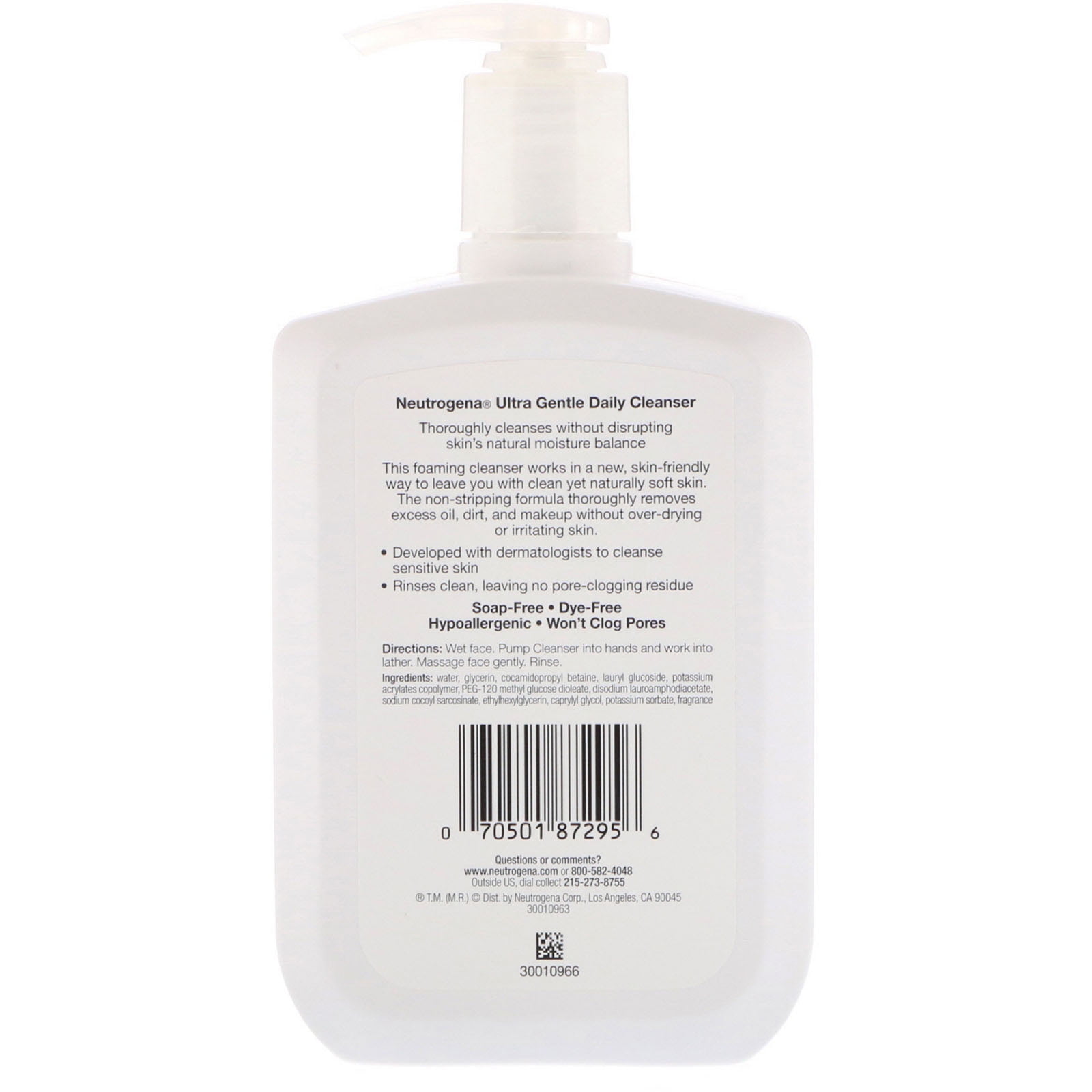 Neutrogena, Ultra Gentle, Daily Cleanser, Foaming Formula, 12 fl oz