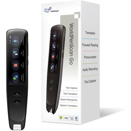WorldPen Go - Translation Pen with ning Reading Audio Recording Live Interpretation and AI Reading Buddy for Kids