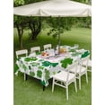 thumbnail image 3 of Outdoor Tablecloth with Umbrella Hole and Zipper, St Patricks Day Rectangle Table Cloth 60x120 Inch Waterproof Tablecloth, Shamrock Grey Green Spring Modern Leaf Picnic Table Cover for Patio Camping, 3 of 7