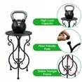 thumbnail image 3 of FOUKUS Vintage Iron Plant Stand Tall Single Plant Stand: Decorative Metal Pedestal Holder Table for Indoor Outdoor Garden Use, Elegant Black Flowerpot Planter Stand for Home Corner Decor, 3 of 6