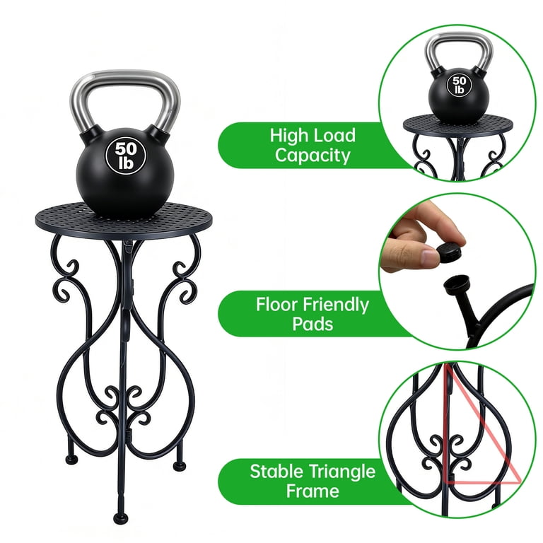 Foukus Vintage Iron Plant Stand, 50 Lb Capacity photo 3